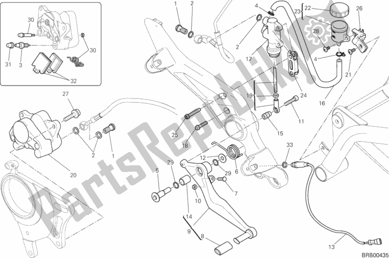 Todas las partes para Sistema De Freno Trasero de Ducati Hypermotard Brasil 821 2015
